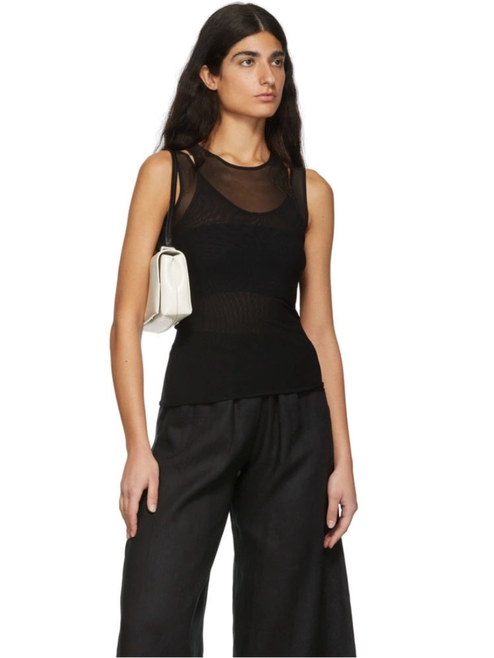 Black Tulle Tempo Tank Top - MM by Max Mara